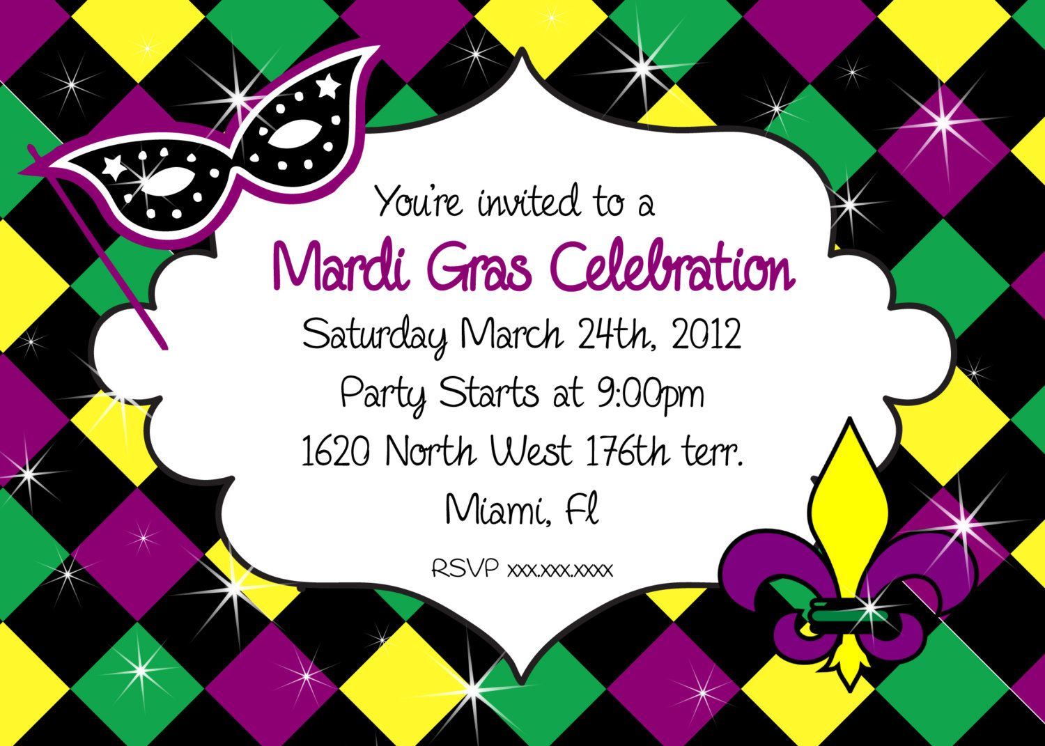 Mardi Gras Party Invitations Cloudinvitation Mardi Gras with sizing 1500 X 1071