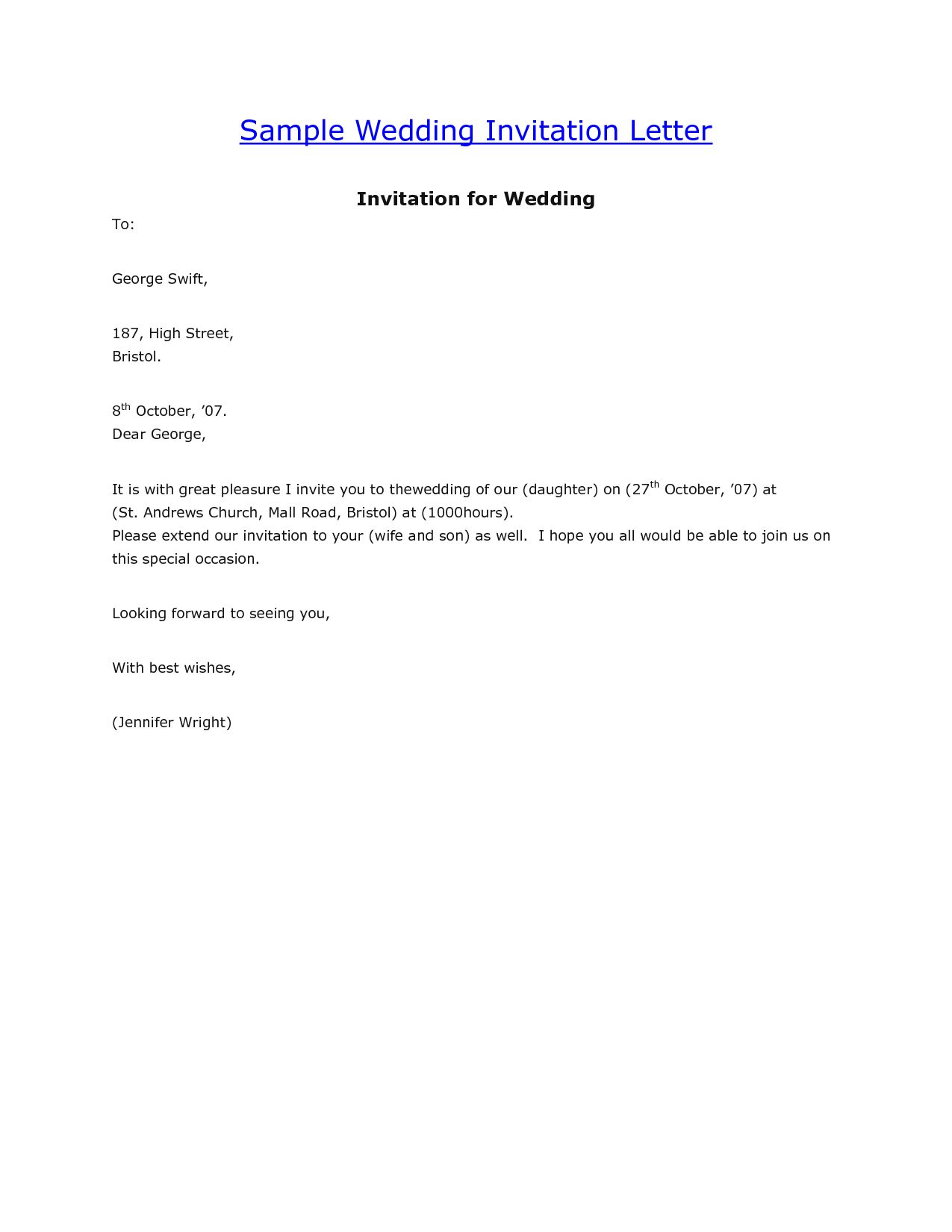 Marriage Invitation Letter To Boss Invitation Www regarding proportions 1275 X 1650