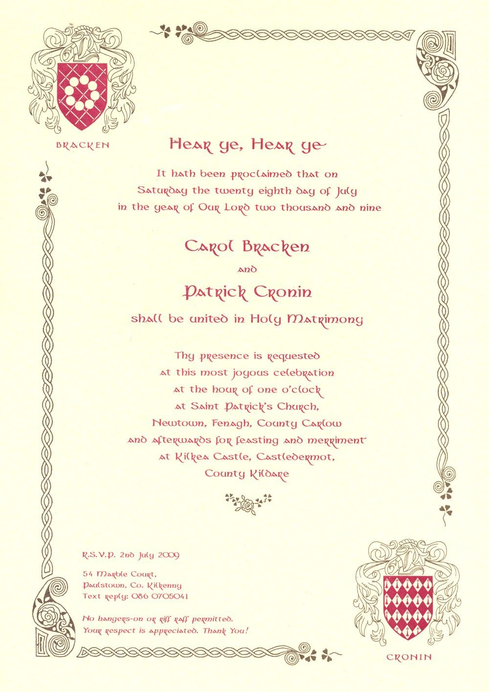 Medieval Wedding Invitations Wording Google Search Wedding with regard to size 1000 X 1415