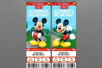Mickey Mouse Clubhouse Birthday Ticket Invitations Instant regarding measurements 1000 X 1000