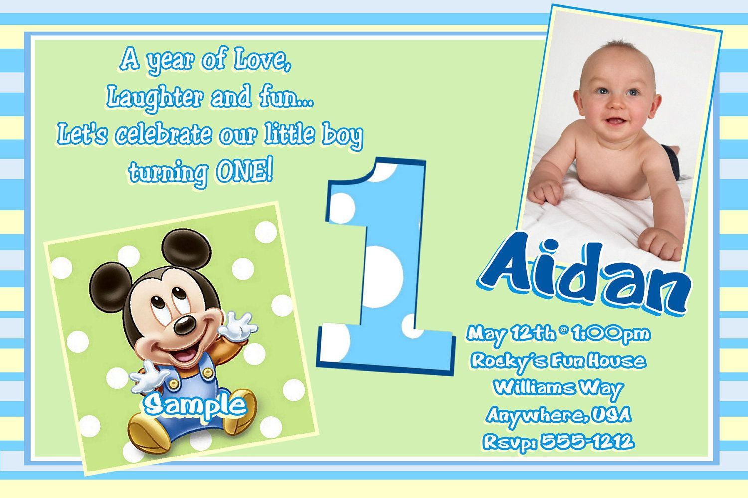 Mickey Mouse First Birthday Invitations Template Cunxqhee Boracay intended for measurements 1500 X 1000