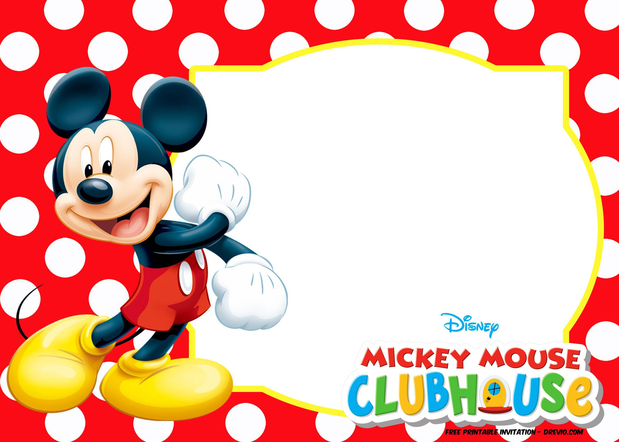 Mickey Mouse Polka Dot Invitation Mickey 1st Birthday Mickey within dimensions 2100 X 1500