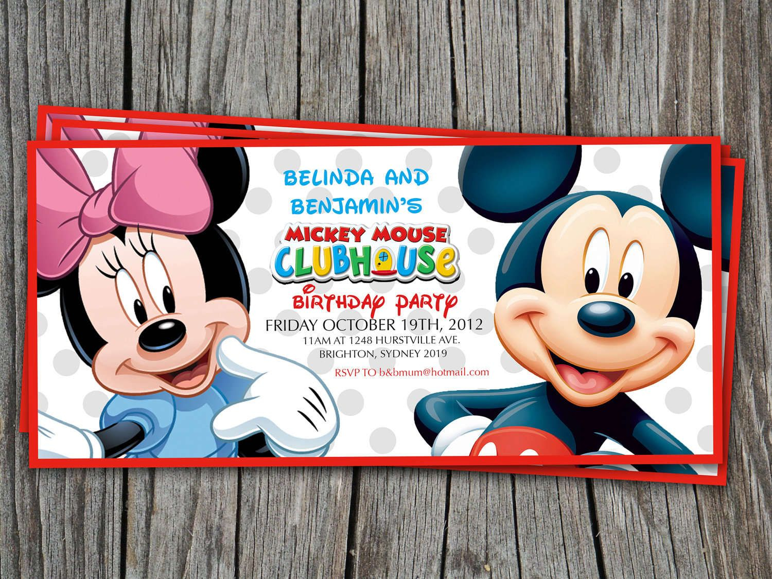 Mickey Mouse Ticket Invitations Template For The Party Planner pertaining to sizing 1500 X 1125