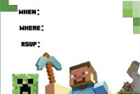 Minecraft Invite Minecraft Party Minecraft Party Invitations pertaining to measurements 1146 X 1608