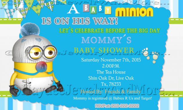 Minion Ba Shower Invitations Templates Ba Showers Design in sizing 1500 X 1071