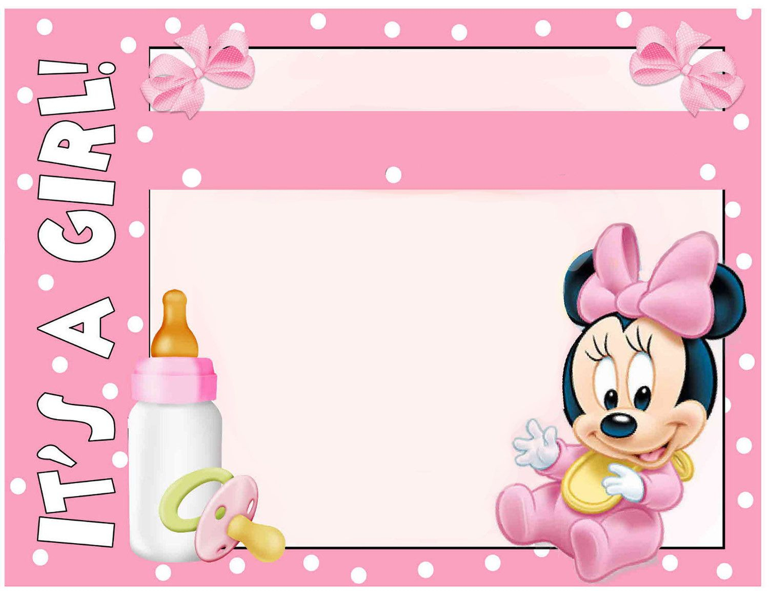 Minnie Mouse Ba Shower Invitations Party Design Ideas Minnie pertaining to proportions 1500 X 1164