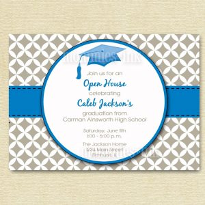 Mod Simple Quatrefoil 2 Graduation Open House Mommiesink Card for size 1499 X 1499