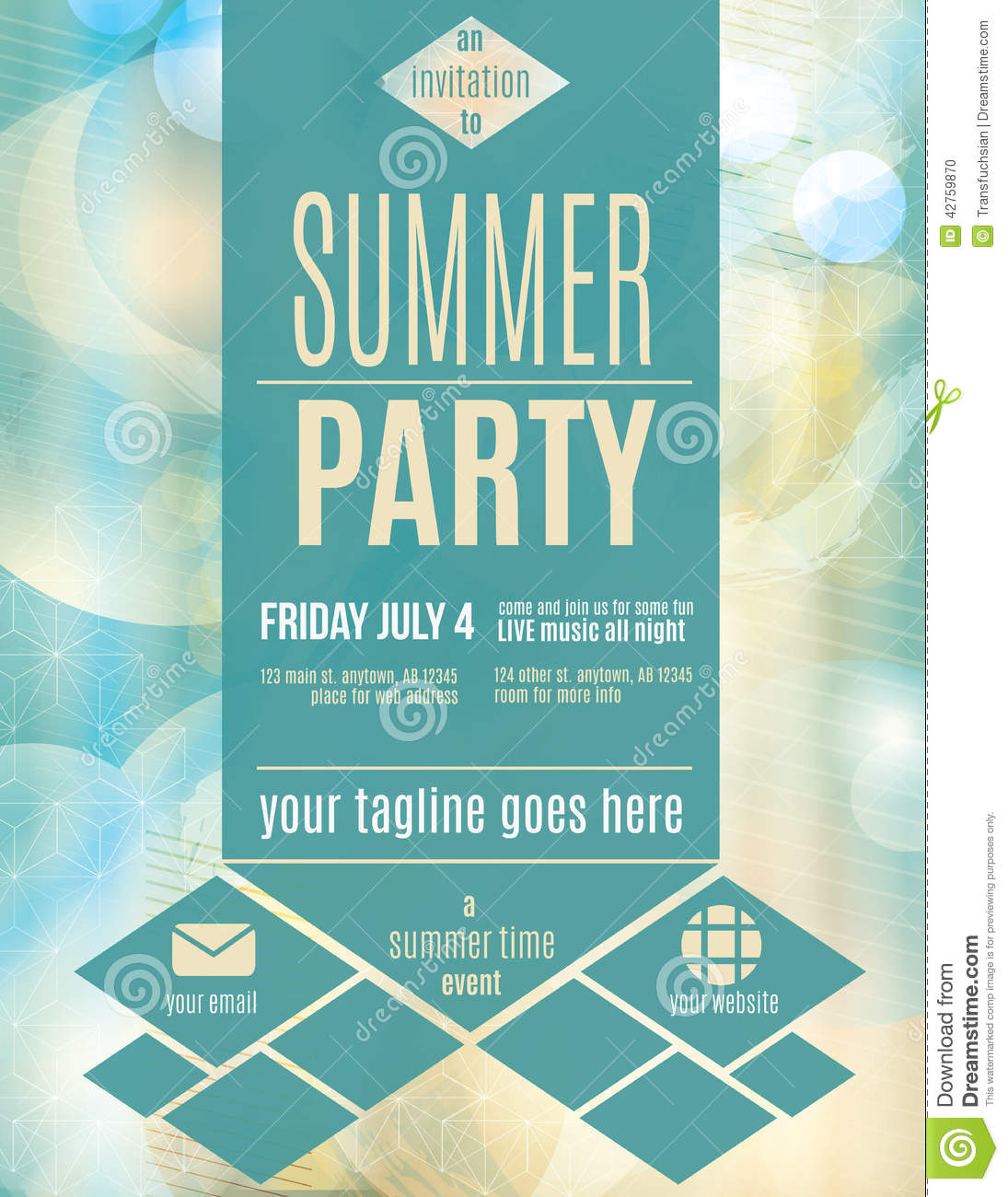 Modern Style Summer Party Flyer Template Stock Vector Illustration intended for measurements 1095 X 1300