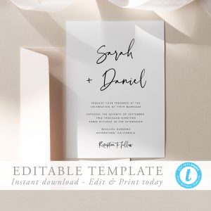 Modern Wedding Invitation Template Download Printable Wedding Etsy for sizing 2000 X 2000