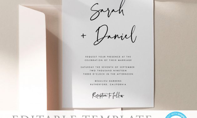 Modern Wedding Invitation Template Download Printable Wedding Etsy for sizing 2000 X 2000