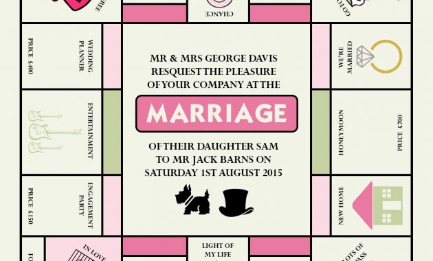 Monopoly Wedding Invitation Designed Me At Nics Designs regarding proportions 1475 X 1400