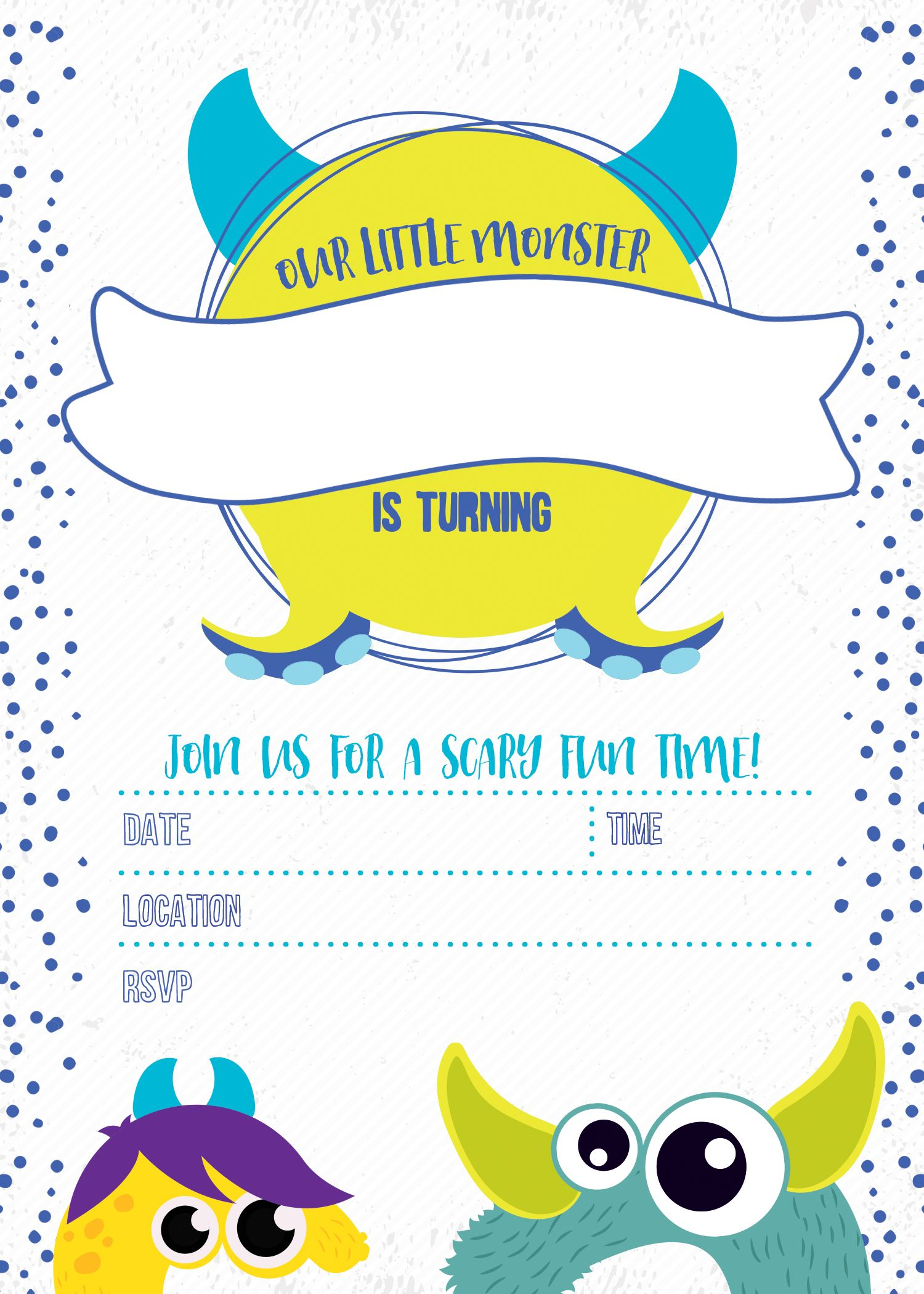 Monster Birthday Invitation Free Printable Birthday Printable within sizing 1500 X 2100