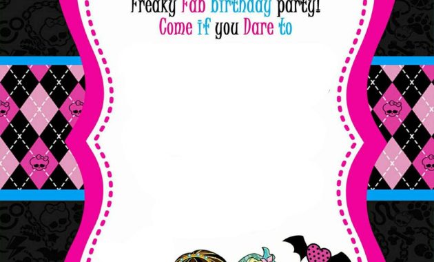 Monster High Party Invitations Template Invitation Template Ideas with dimensions 1071 X 1500