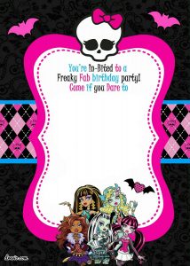 Monster High Party Invitations Template Invitation Template Ideas with measurements 1071 X 1500