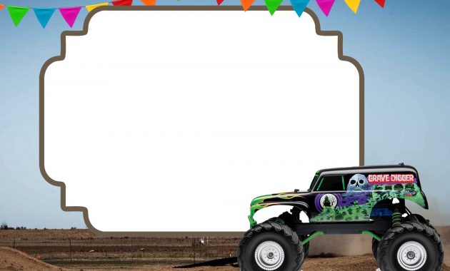 Monster Trucks Invitation Templates Free Free Printable throughout size 2100 X 1500