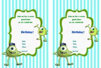 Monsters University Birthday Invitations Birthday Printable with regard to dimensions 1228 X 868