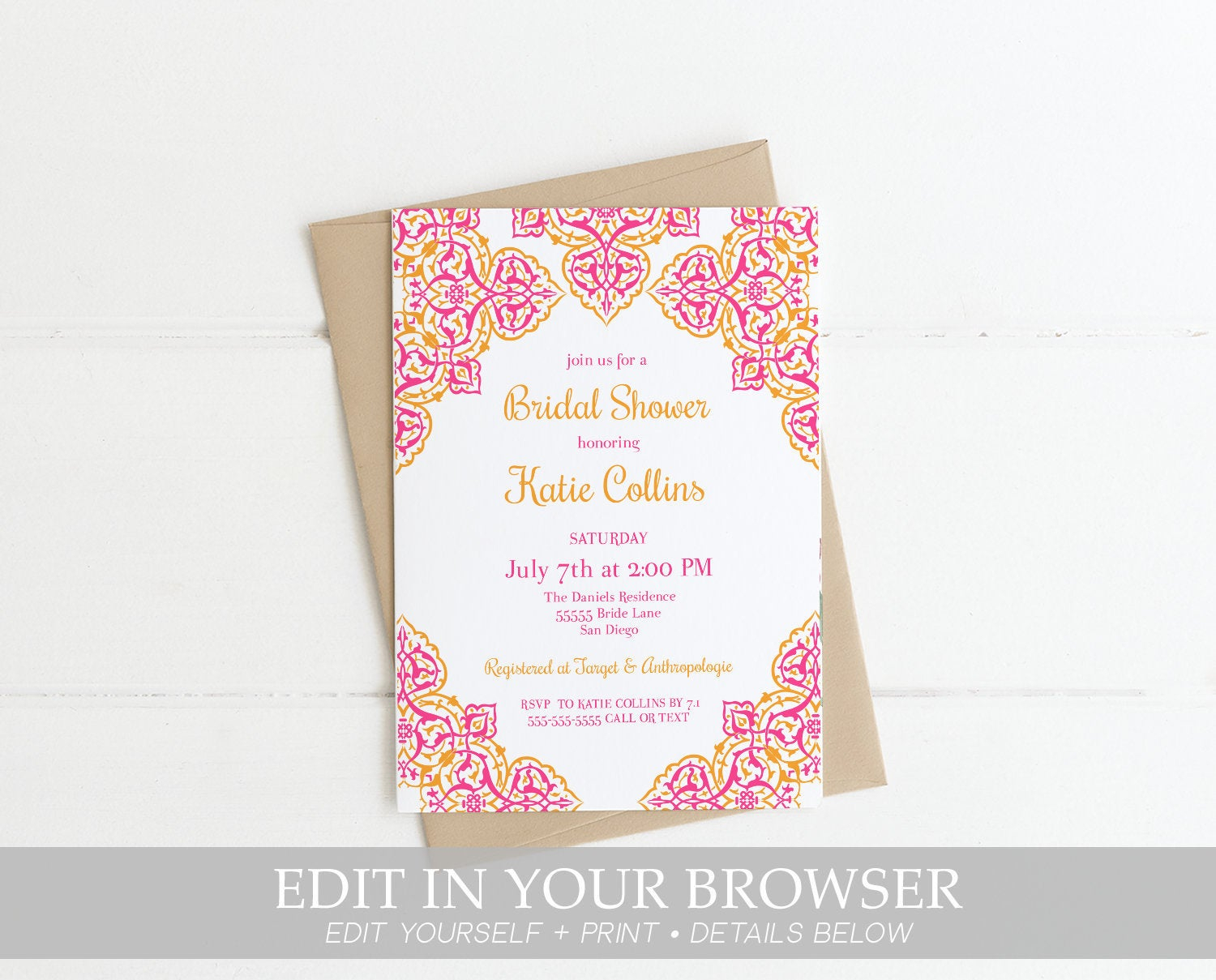 Moroccan Bridal Shower Invitation Indian Bollywood Invite Etsy within sizing 1500 X 1209