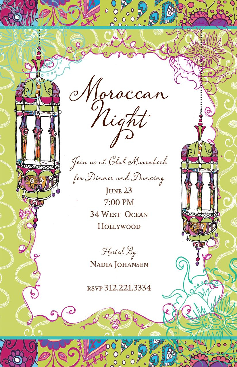 Moroccan Nights Invitation A Moroccan Theme Is A Great Twist On in size 825 X 1275