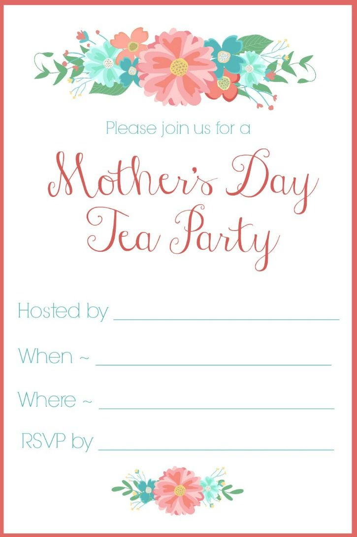 Mothers Day Tea Party Invitation Free Printables Spring Home intended for proportions 725 X 1088