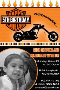 Motorcycle Biker Birthday Invitation 11 Kids Birthday Invitations intended for proportions 1500 X 2250