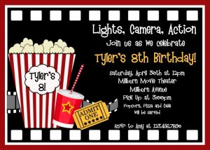 Movie Birthday Invitation Movie Night Birthday Party Invitation inside measurements 1500 X 1071