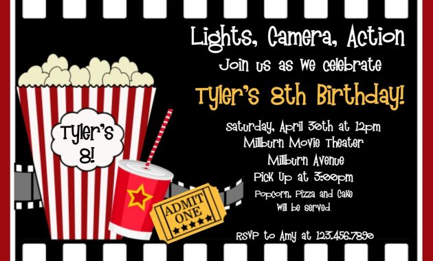 Movie Birthday Invitation Movie Night Birthday Party Invitation inside measurements 1500 X 1071