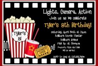 Movie Birthday Invitation Movie Night Birthday Party Invitation pertaining to dimensions 1500 X 1071