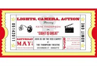 Movie Ticket Cinema Drive In Birthday Party Printable Invitation regarding sizing 950 X 950