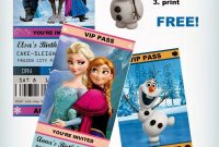 Movie Ticket Style Frozen Party Invitations Free Download And 20 intended for sizing 1059 X 1600