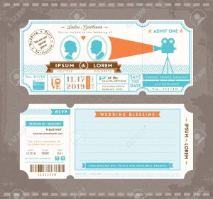 Movie Ticket Wedding Invitation Design Template in dimensions 1300 X 1218