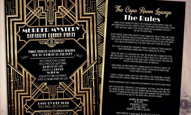 Murder Mystery Dinner Party Invitation Vintage Party Invitation intended for sizing 1500 X 1125