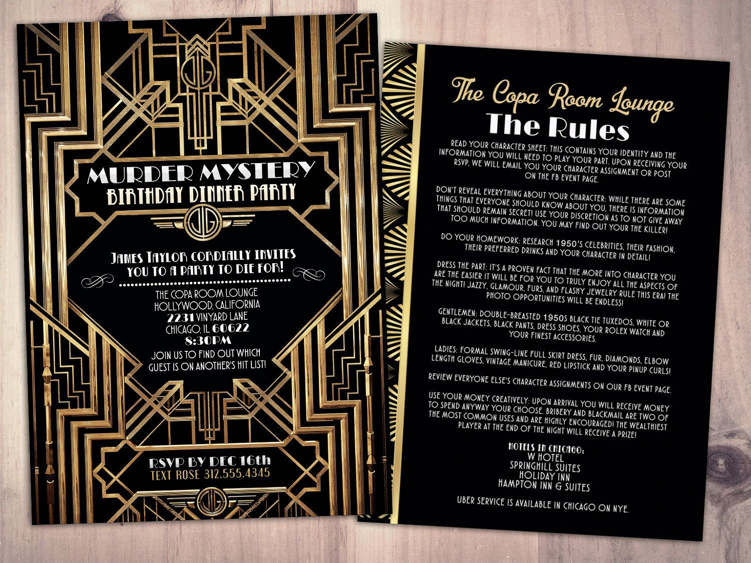 Murder Mystery Dinner Party Invitation Vintage Party Invitation intended for sizing 1500 X 1125