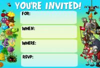 Musings Of An Average Mom Plants Vs Zombies Invitations throughout size 1600 X 948
