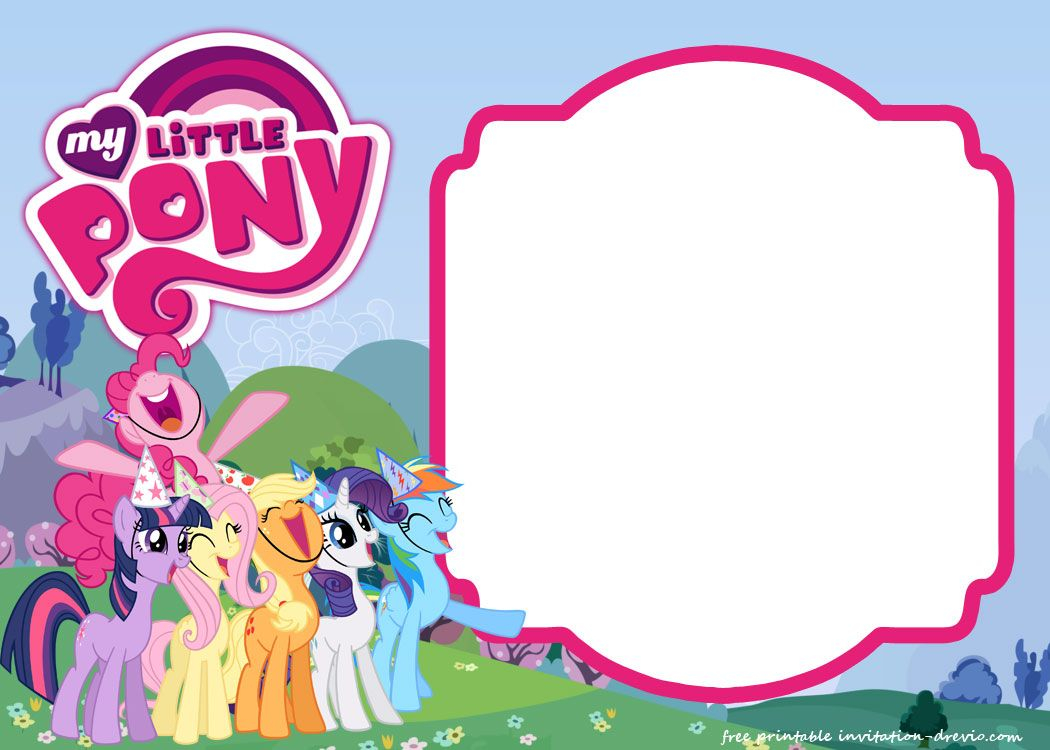 My Little Pony Birthday Invitation Template Equestria Free throughout sizing 1050 X 750