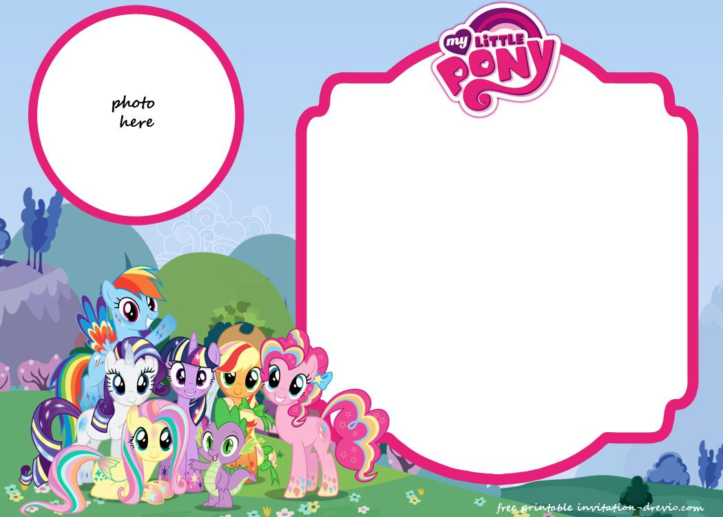 My Little Pony Birthday Invitation Template Equestria Free within measurements 1050 X 750