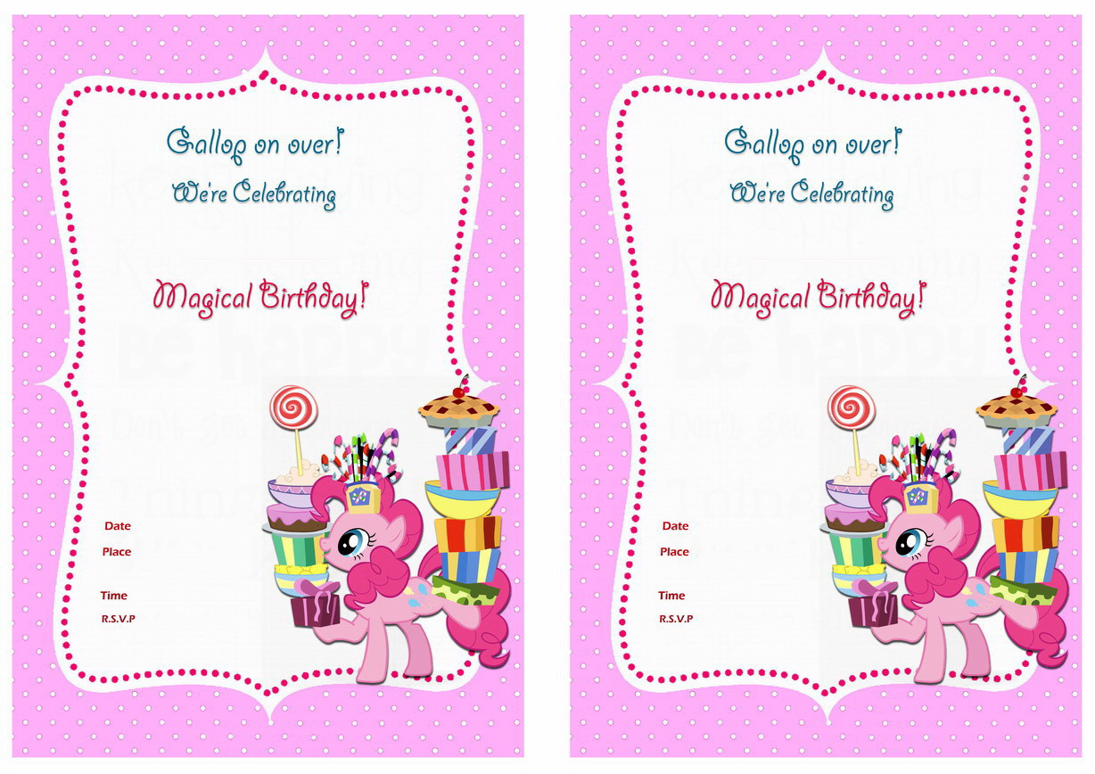 My Little Pony Birthday Party Invitation Template Business Template Ideas