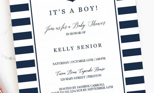 Nautical Ba Shower Invitation Template In 2019 Ba Showers And pertaining to measurements 735 X 1201