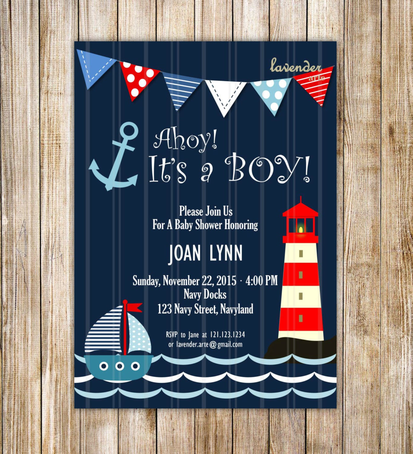 Nautical Ba Shower Invitations Templates with proportions 1364 X 1500