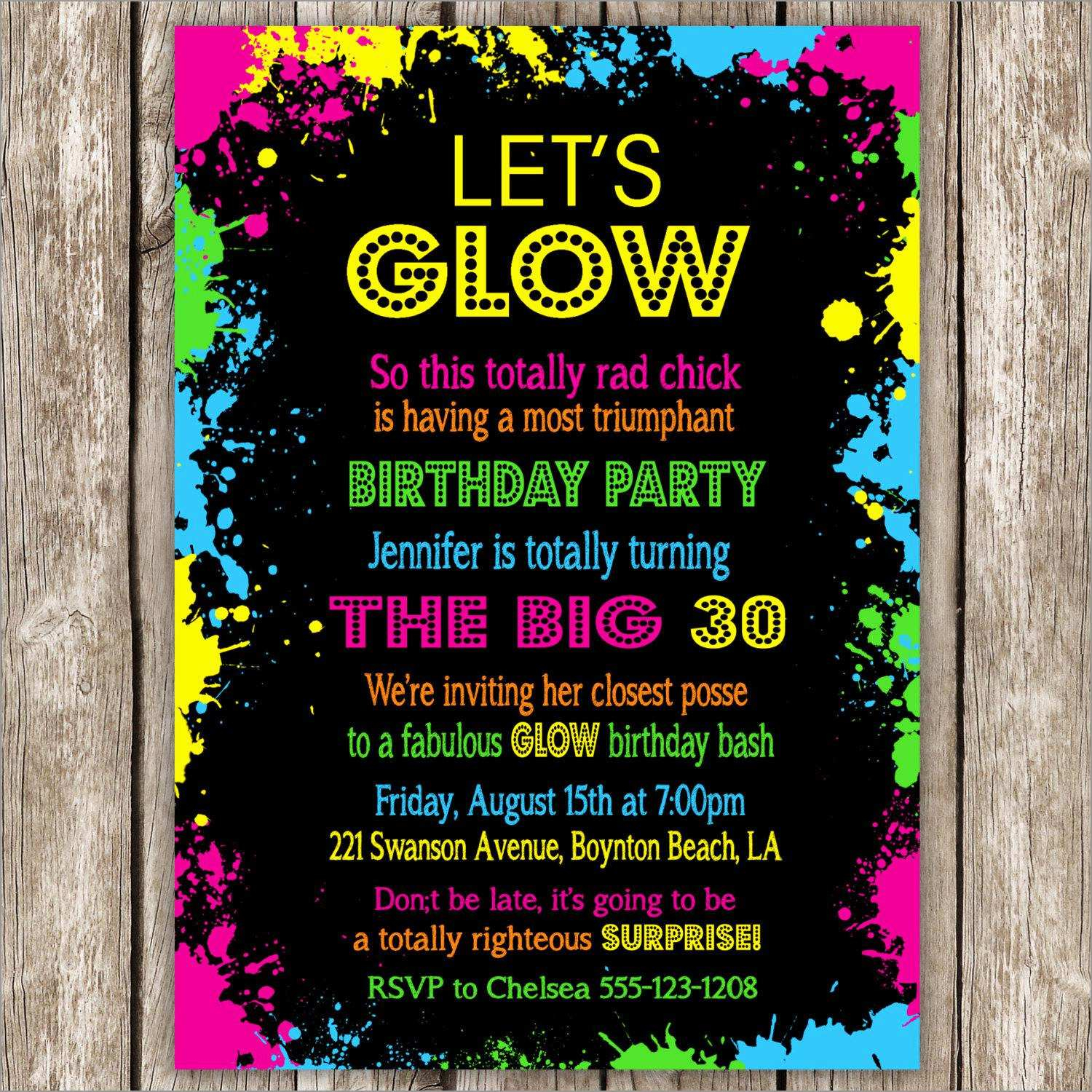 Neon Party Invitations Templates Free Best Of Dance Party inside dimensions 1500 X 1500