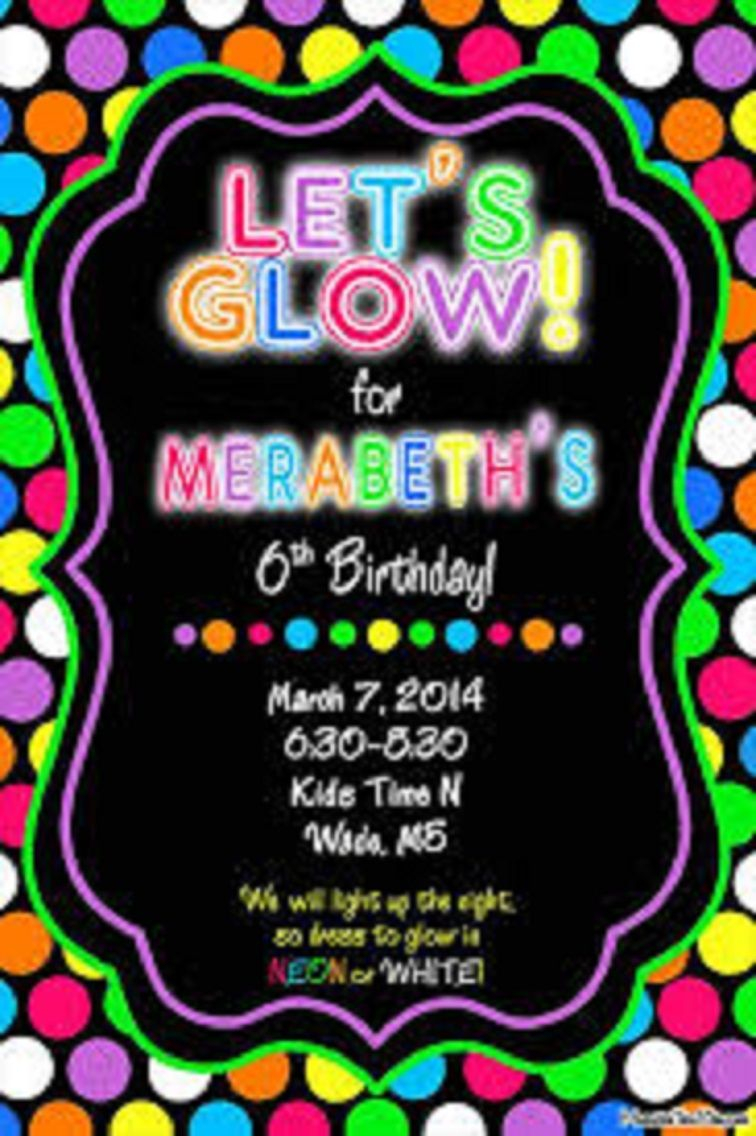 Neon Party Invitations Templates Free Party Invitation Card In intended for sizing 756 X 1136