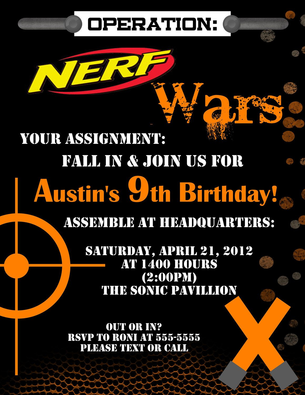 Nerf Dart Digital Birthday Invitation Stonelovedesigns On Etsy in size 1159 X 1500