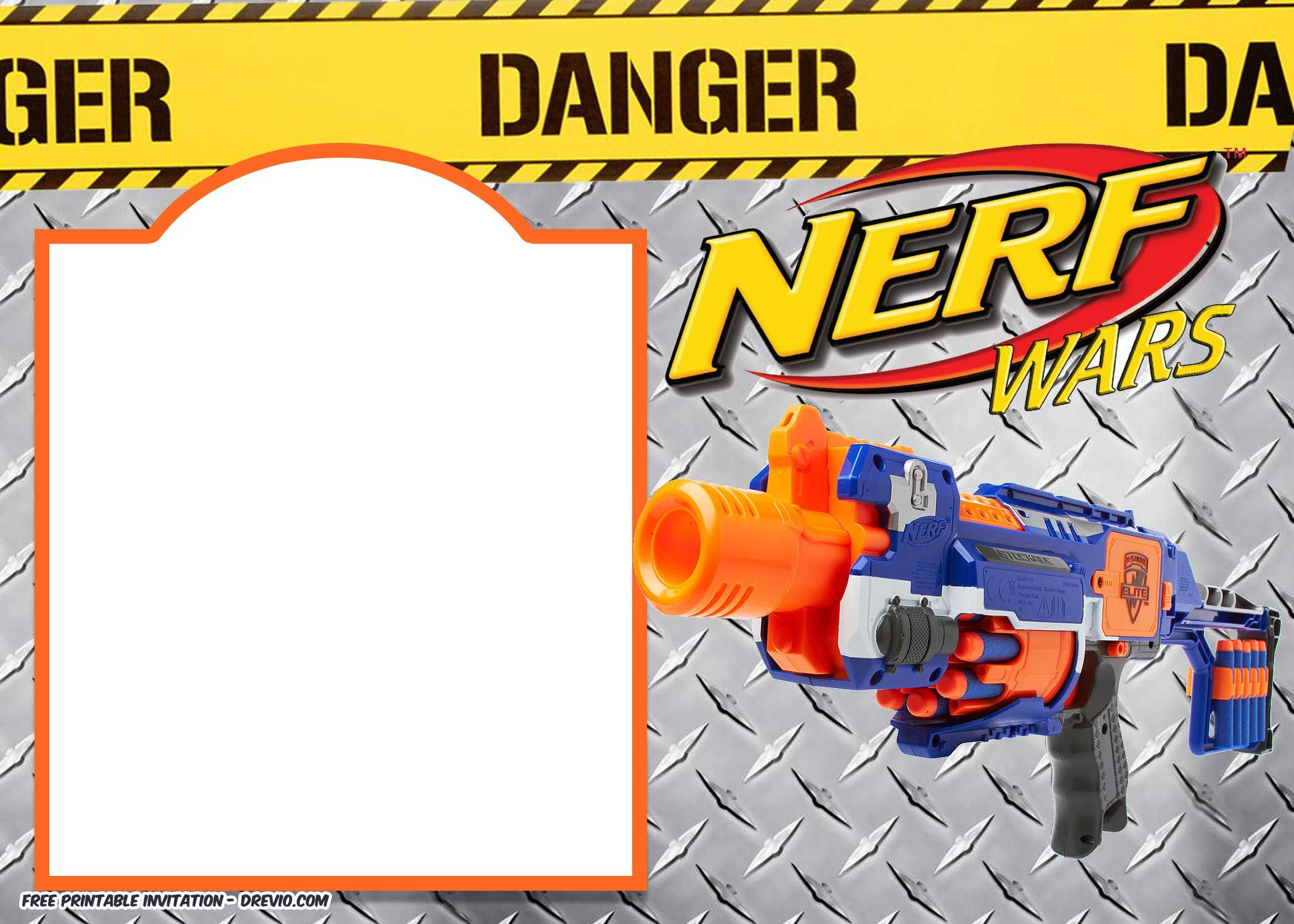 Nerf Gun Party Invitation Nerf Printables Birthday Party intended for dimensions 2100 X 1500