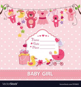 New Born Ba Girl Card Shower Invitation Template within measurements 1000 X 1079