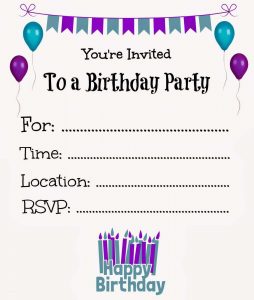 New Free Online Printable Birthday Party Invitations Holiday intended for dimensions 1354 X 1600