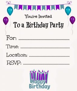New Free Online Printable Birthday Party Invitations Holiday with size 1354 X 1600