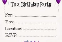 New Free Online Printable Birthday Party Invitations Online in proportions 1235 X 1459