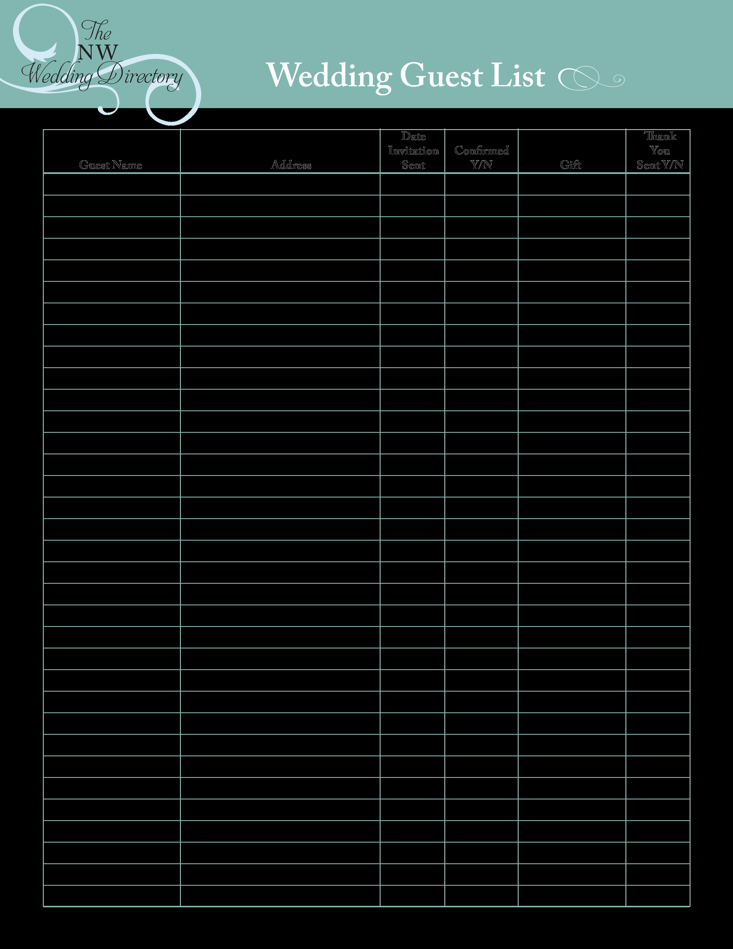 New Wedding Guest List Spreadsheet Mavensocialco with regard to proportions 2550 X 3300