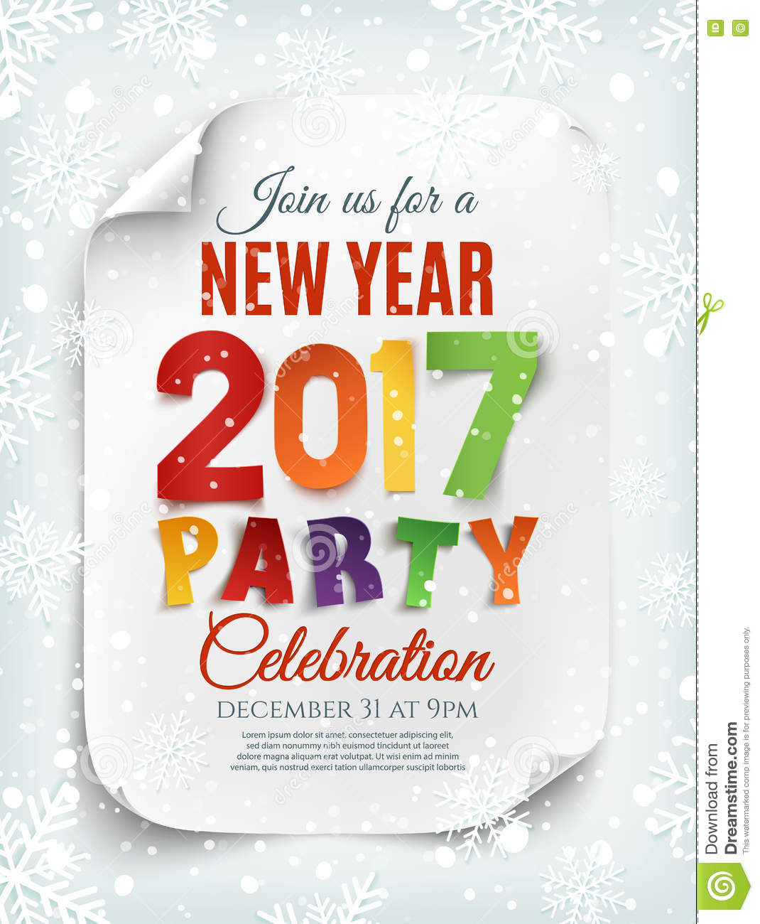New Year Party Poster Brochure Or Invitation Template Stock Vector for proportions 1070 X 1300