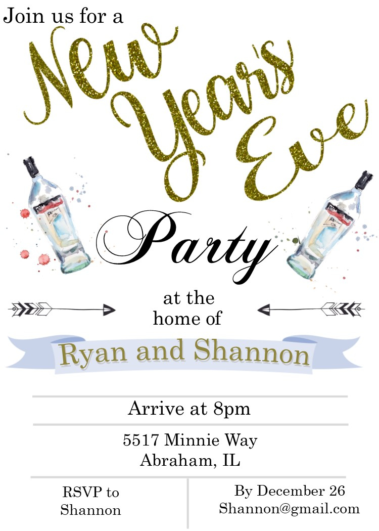 New Years Eve Party Invitations 2019 inside size 750 X 1050