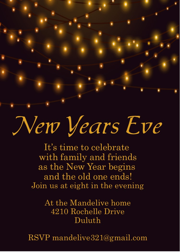 New Years Eve Party Invitations 2019 pertaining to sizing 750 X 1050